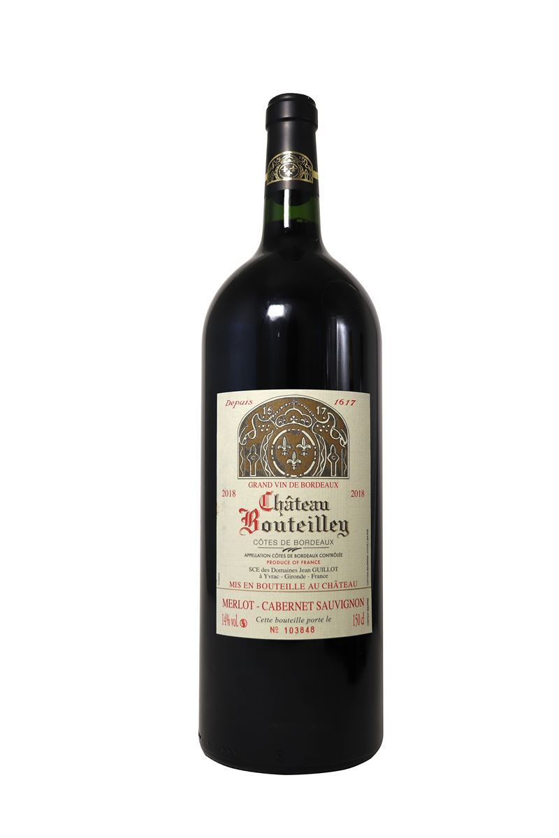 Château Bouteilley Grand vin de Bordeaux Merlot Cabernet Sauvignon magnum